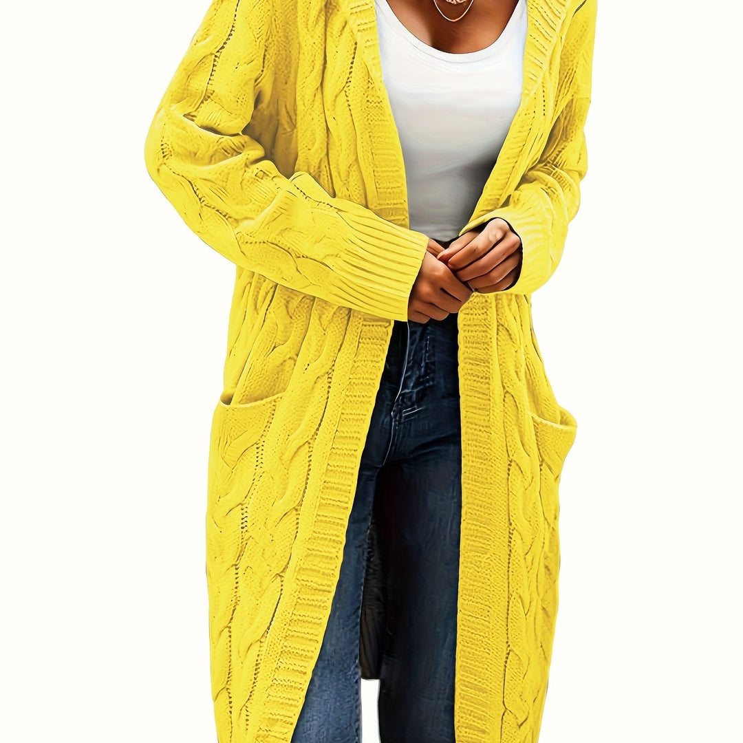 Cardigan oversize tricoté pour femme, ouvert sur le devant