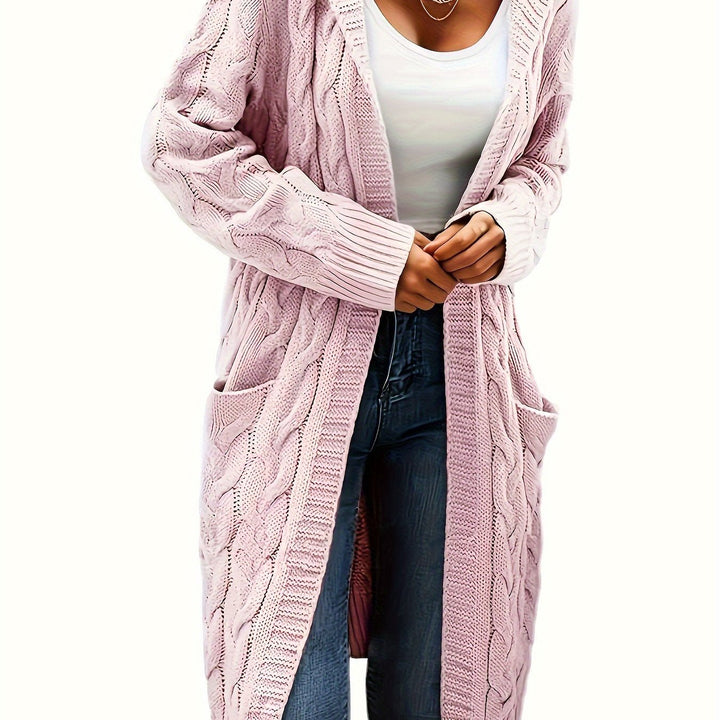 Cardigan oversize tricoté pour femme, ouvert sur le devant