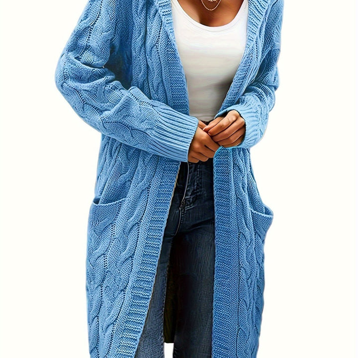 Cardigan oversize tricoté pour femme, ouvert sur le devant