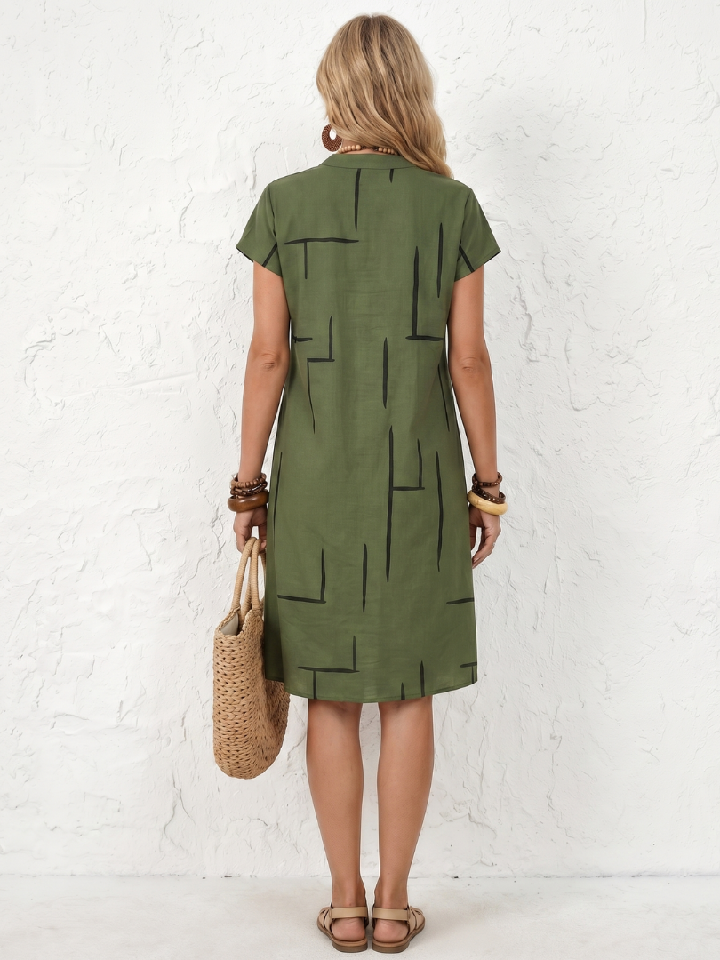Women's Linen Shift Dress Casual Tunic