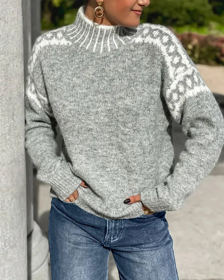 Womens Knit Sweater Wool High Neck Jumper