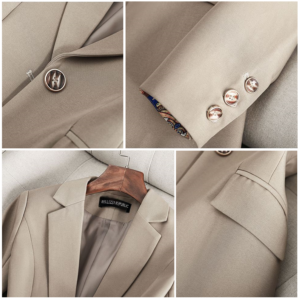 Women's Wool Mix Tailored Blazer Jumper Jacket
