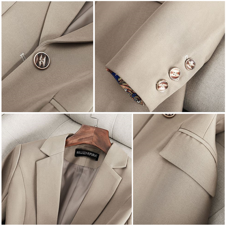 Women's Wool Mix Tailored Blazer Jumper Jacket