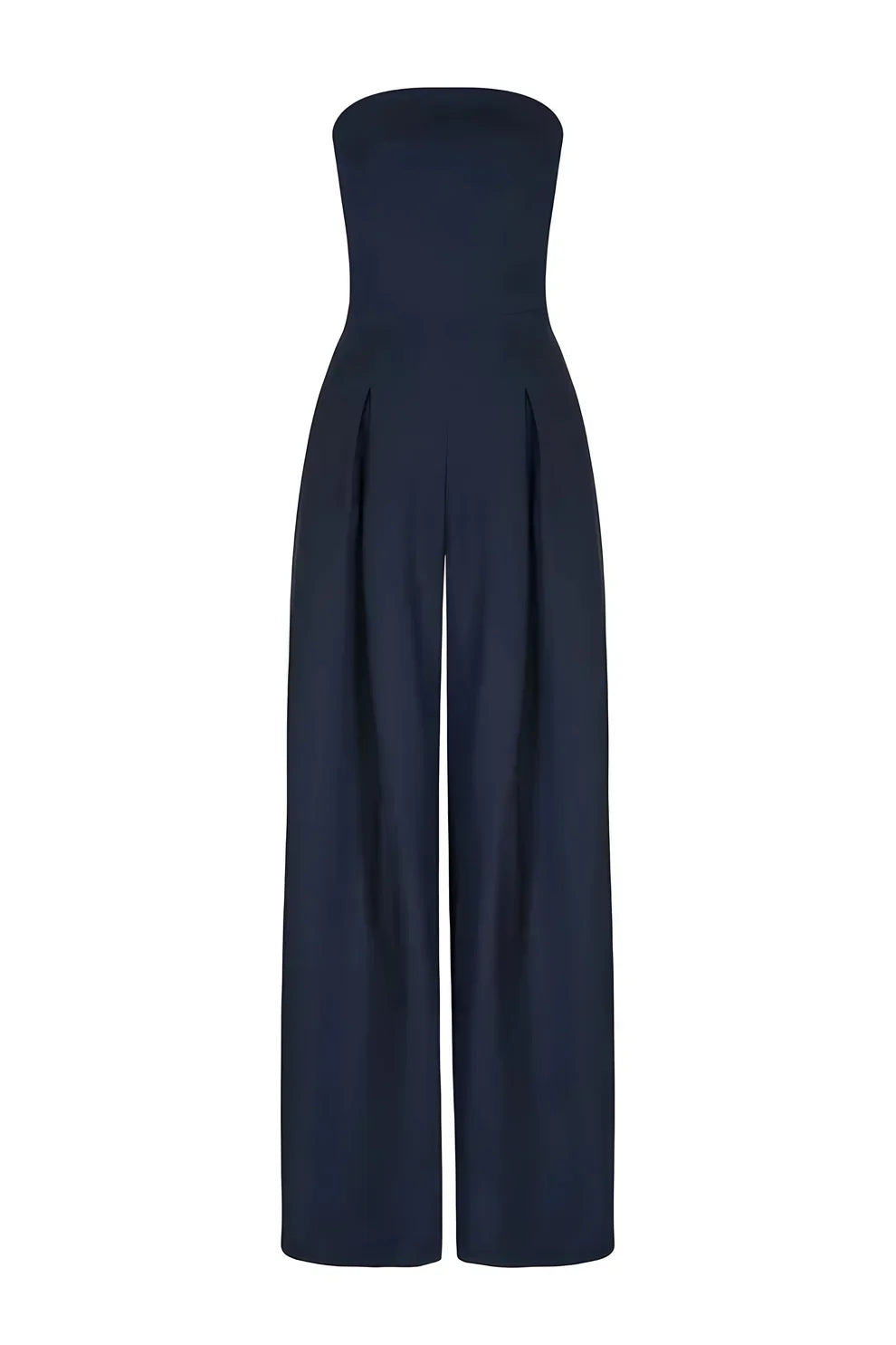 Women's Strapless Wide Leg Linen Jumpsuit with Pockets