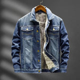 Men's Fleece Denim Trucker Jacket