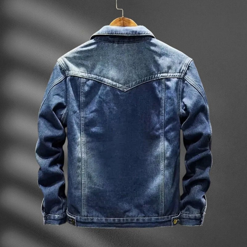 Men's Fleece Denim Trucker Jacket
