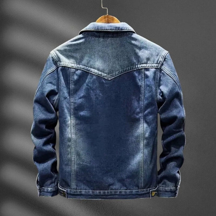 Men's Fleece Denim Trucker Jacket