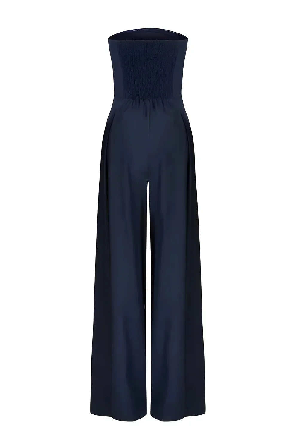 Women's Strapless Wide Leg Linen Jumpsuit with Pockets