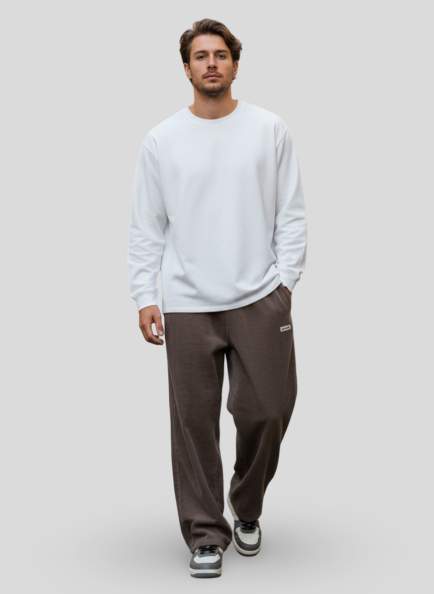 Men's Loose-Fit Wide-Leg Corduroy Pants