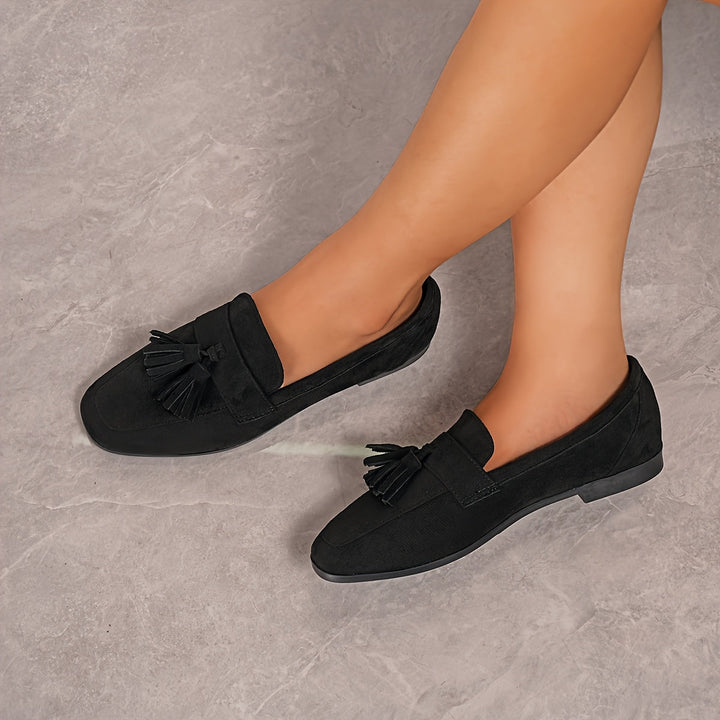 Women's Suede Tassel Loafers Slip On Shoes