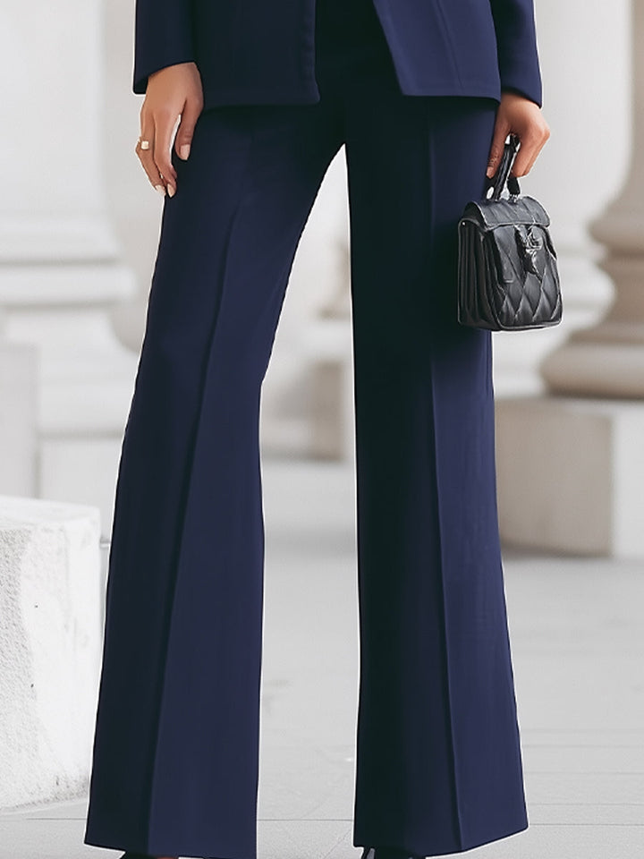 Womens Wool Trouser Suit Blazer Set