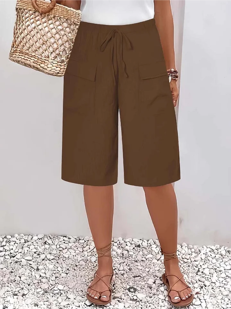 Women's Linen Bermuda Cargo Shorts