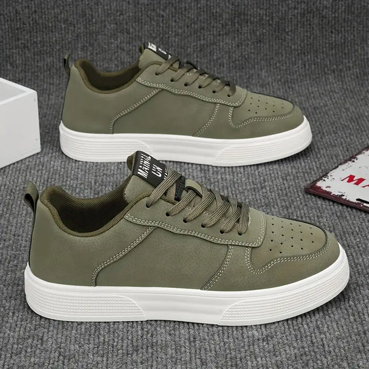 Men's Leather Low Top Sneakers Casual Shoes