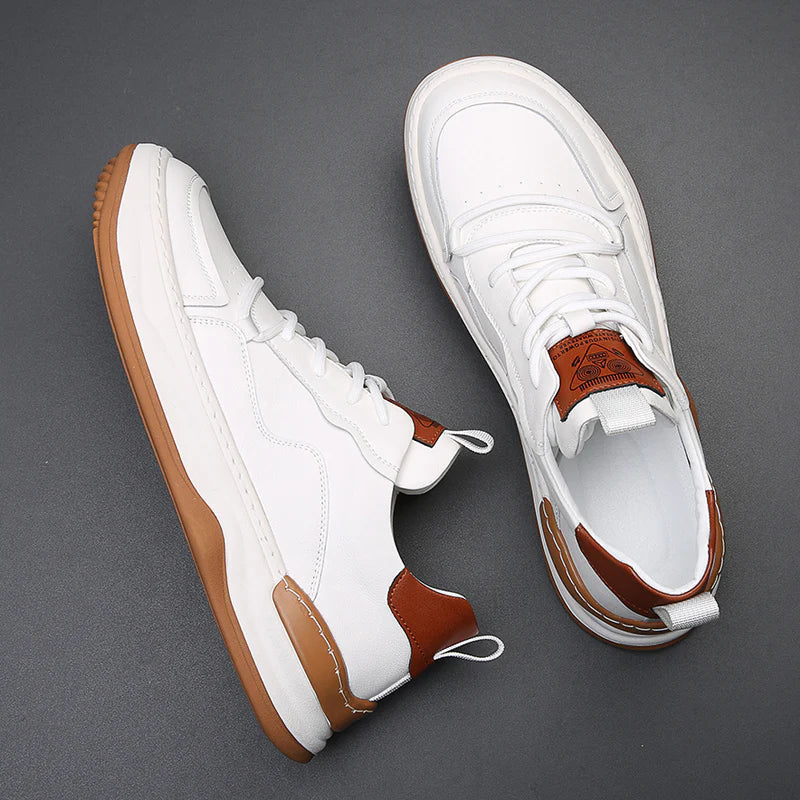 Men's Leather Fashion Sneakers Casual Walking Shoes