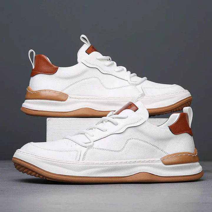 Men's Leather Fashion Sneakers Casual Walking Shoes