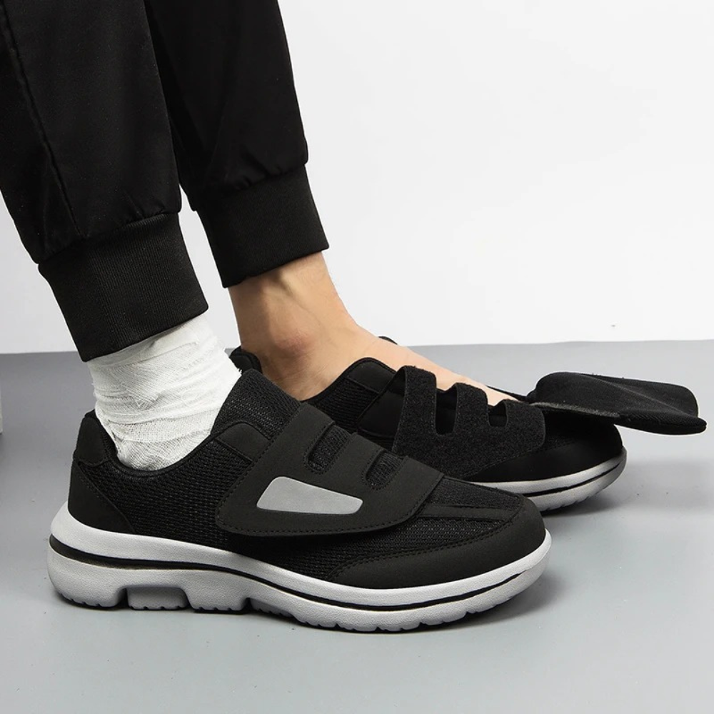 Men's Mesh Breathable Walking Shoes Lightweight Hook and Loop Trainers