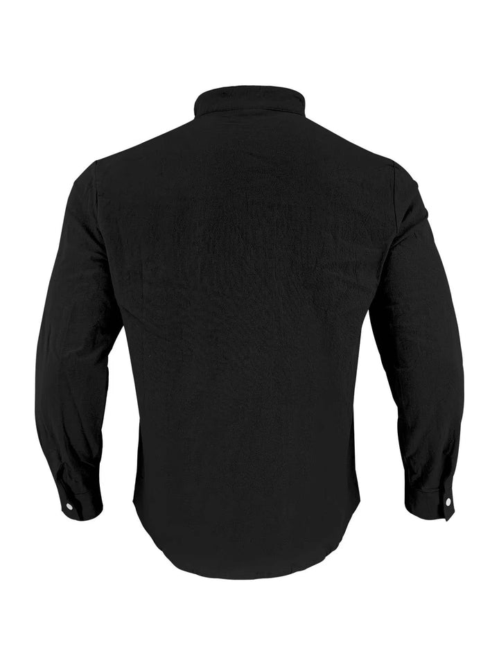 Chemise décontractée pour homme en lin à manches longues, haut respirant