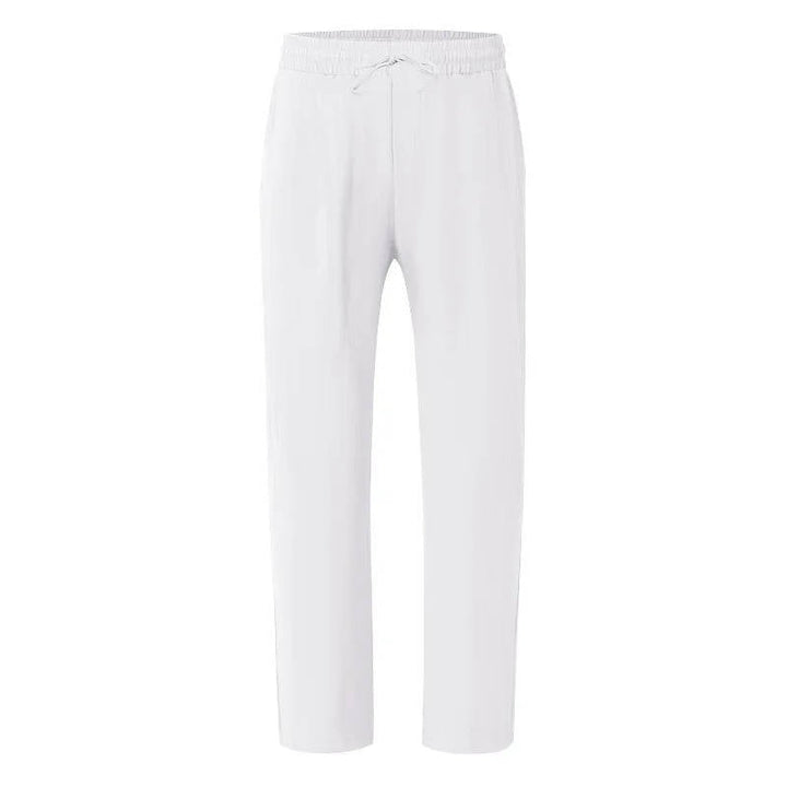 Men's Drawstring Loose Fit Casual Beach Trousers Linen Pants