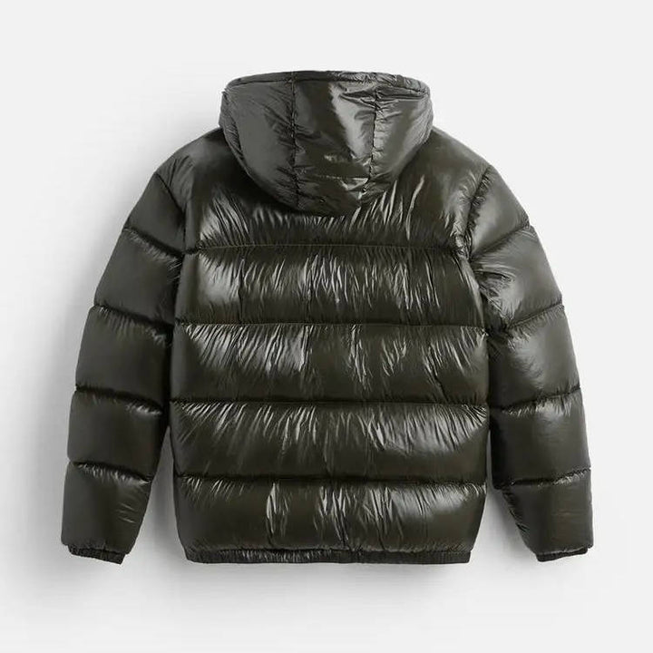 Men's Hooded Puffer Jacket Water Resistant Outerwear