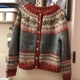 Women’s Icelandic Pattern Knit Button-Up Cardigan