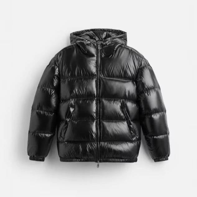 Men's Hooded Puffer Jacket Water Resistant Outerwear