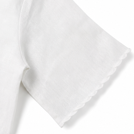 Women's Linen Blouse V Neck Short Sleeve Casual Shirt Tunics Top