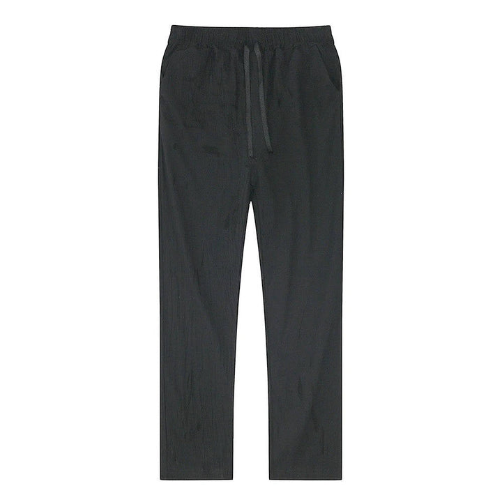 Men's Linen Drawstring Trousers Casual Elastic Waist Pants