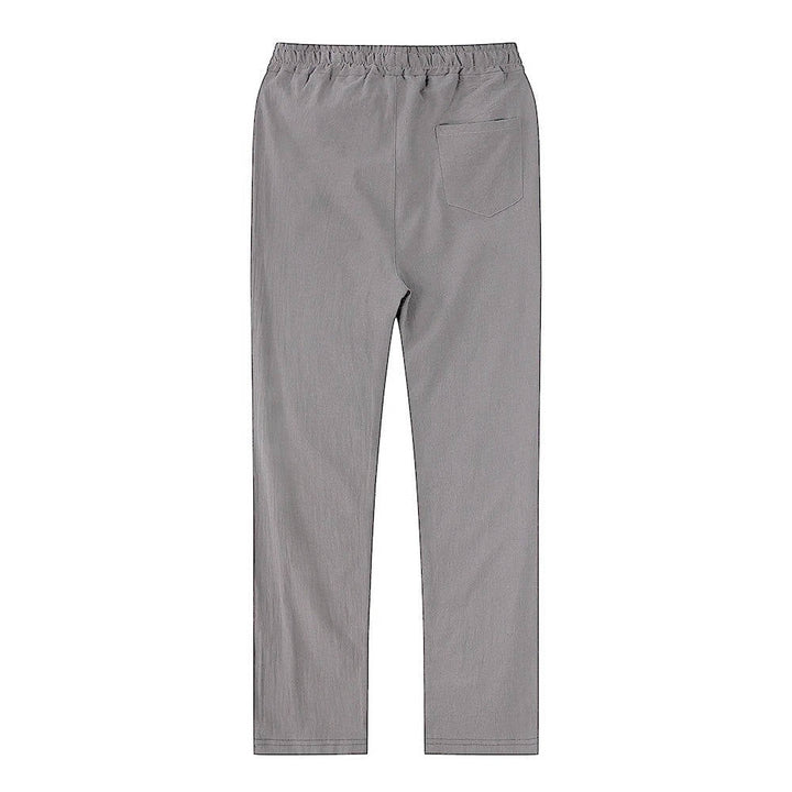 Men's Linen Drawstring Trousers Casual Elastic Waist Pants