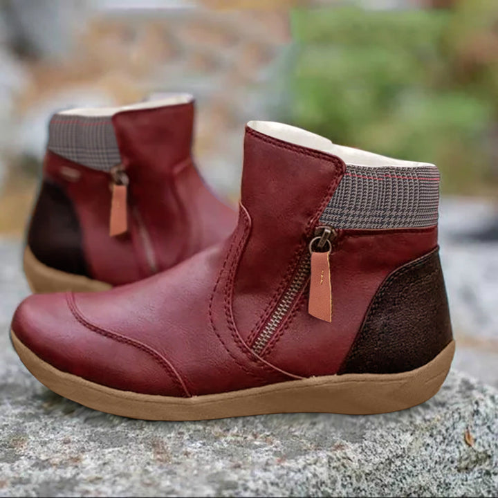 Women's Leather Ankle Boots Comfort Walking Shoes
