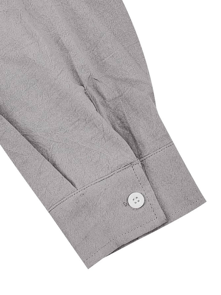 Chemise décontractée pour homme en lin à manches longues, haut respirant