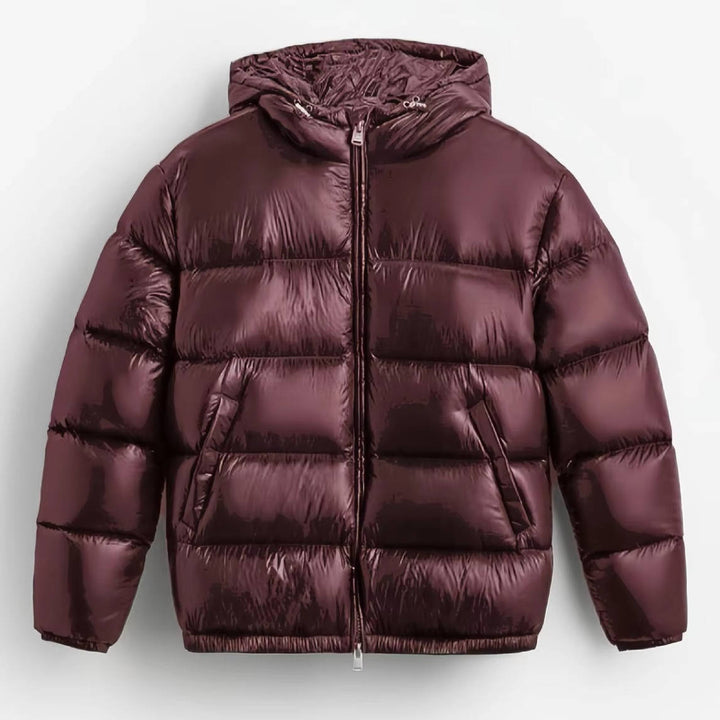 Men's Hooded Puffer Jacket Water Resistant Outerwear