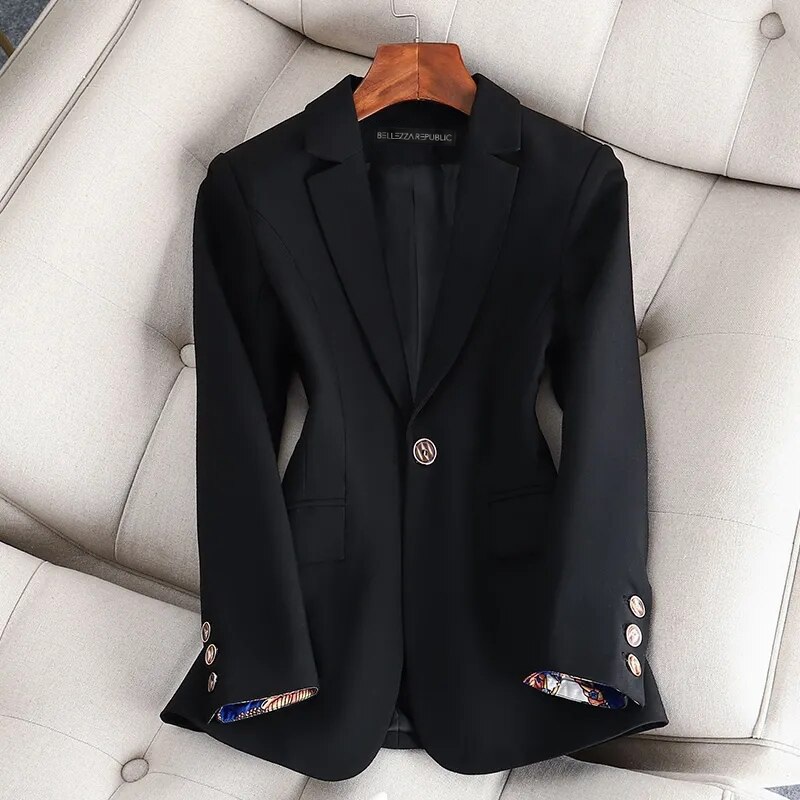 Women's Wool Mix Tailored Blazer Jumper Jacket