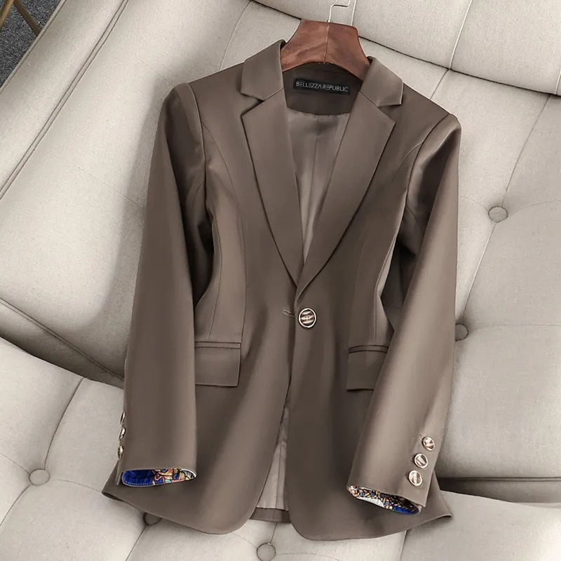 Women's Wool Mix Tailored Blazer Jumper Jacket