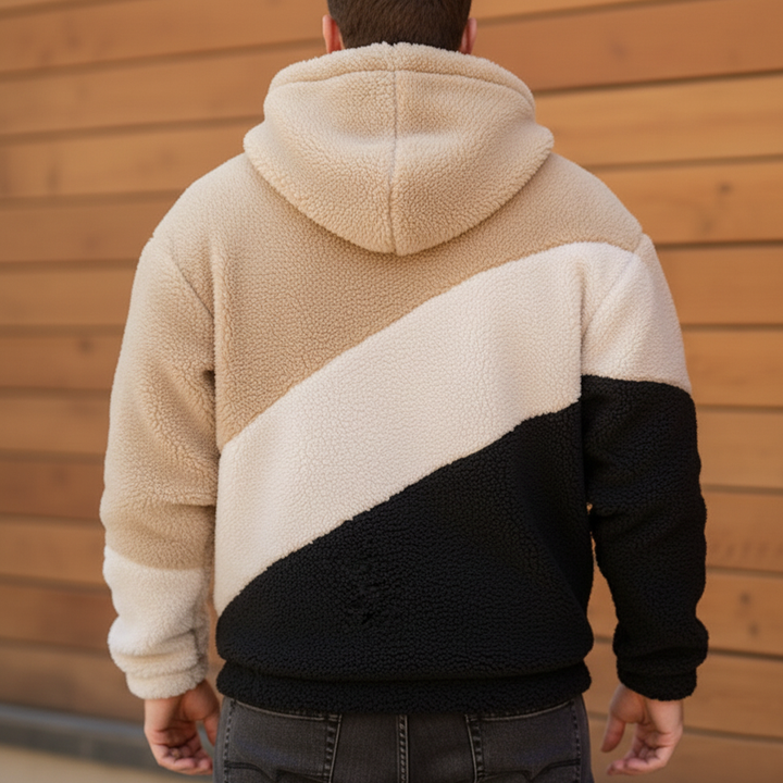 Men's Sherpa-Lined Fleece Zip-Up Hoodie