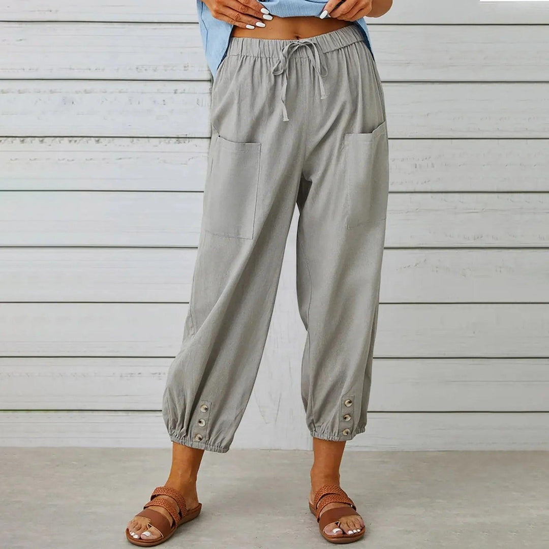 Women's Linen Trousers Relaxed Fit Joggers