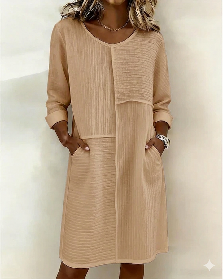 Women's Linen Blend Shift Dress Tunic