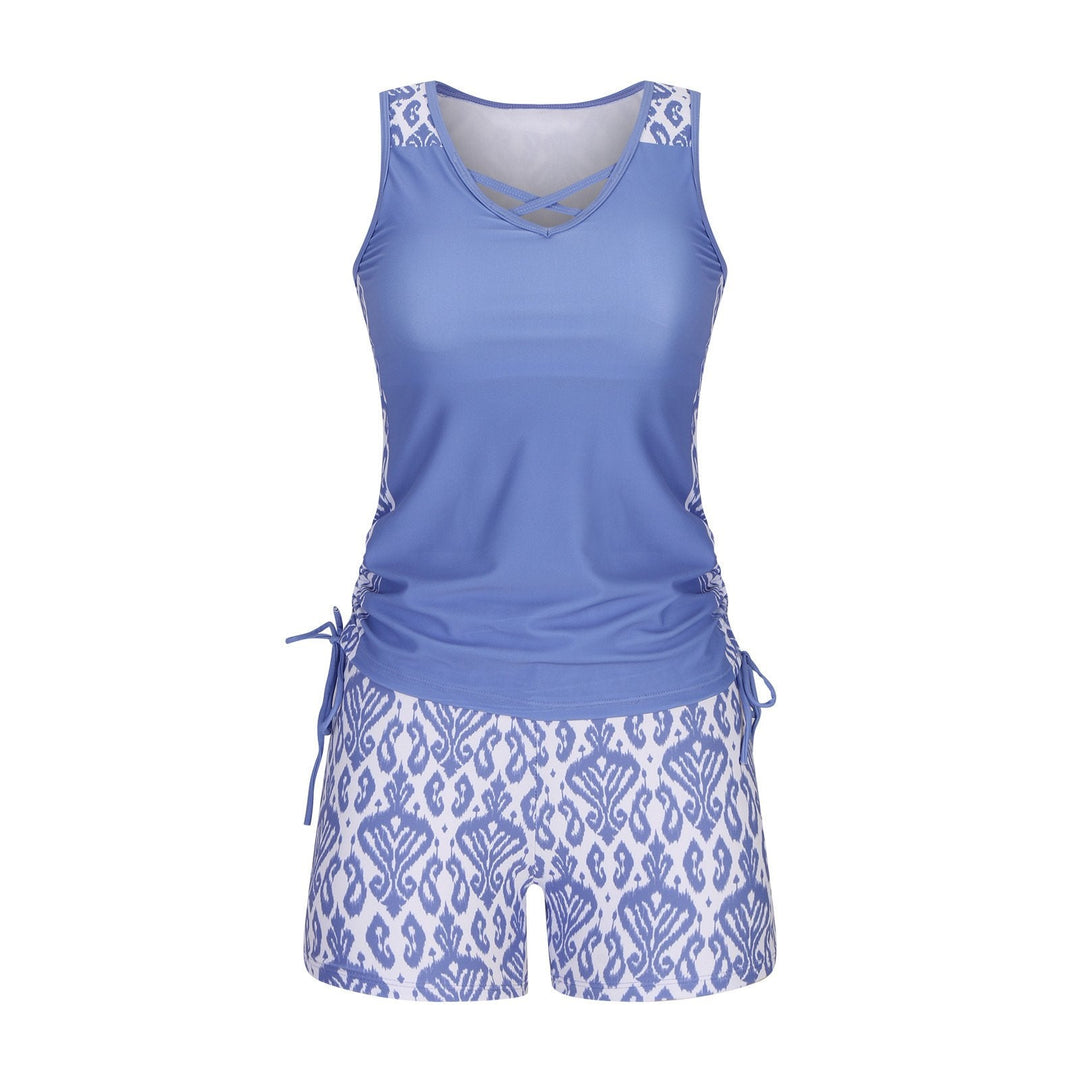 Women's Nylon Tankini Swimsuit Swimwear Set Tank Top with Board Shorts'