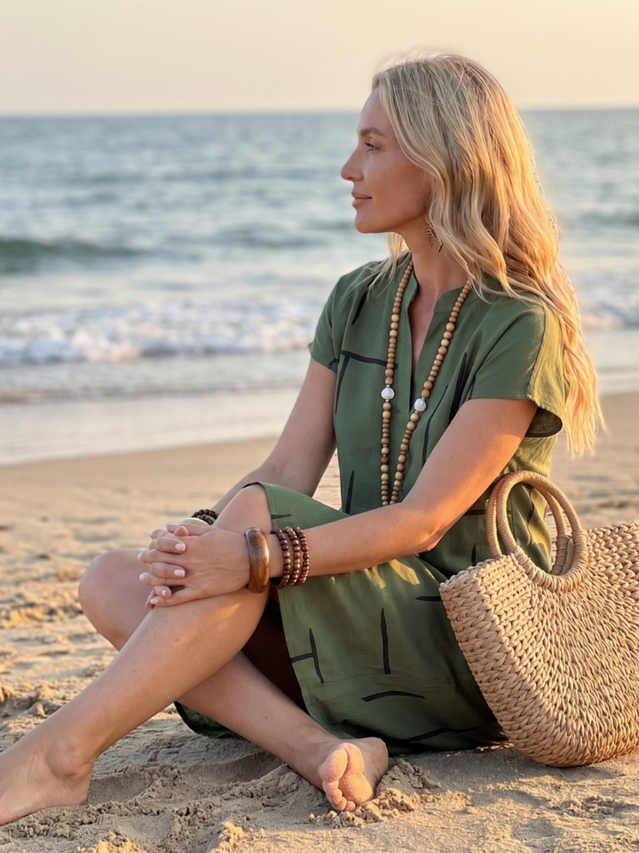 Women's Linen Shift Dress Casual Tunic