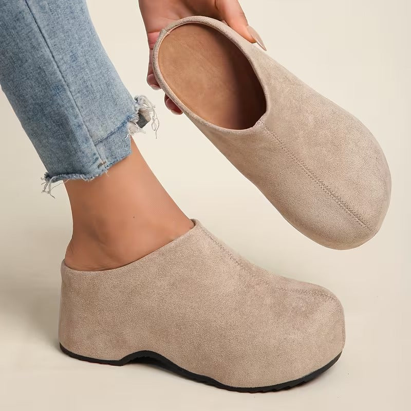 Women’s Leather Arch-Support Platform Clog Shoes