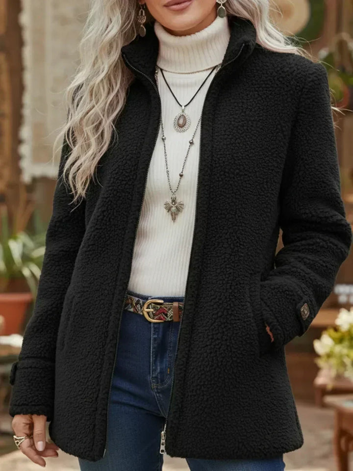 Women's Fleece High Collar Zip-Up Jacket