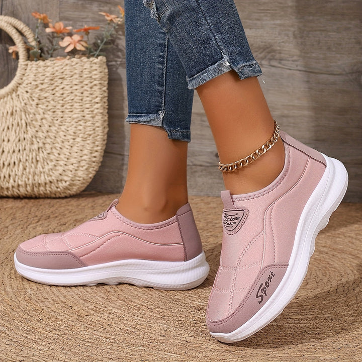 Women's Leather Slip On Sneakers Sport Walking Shoes