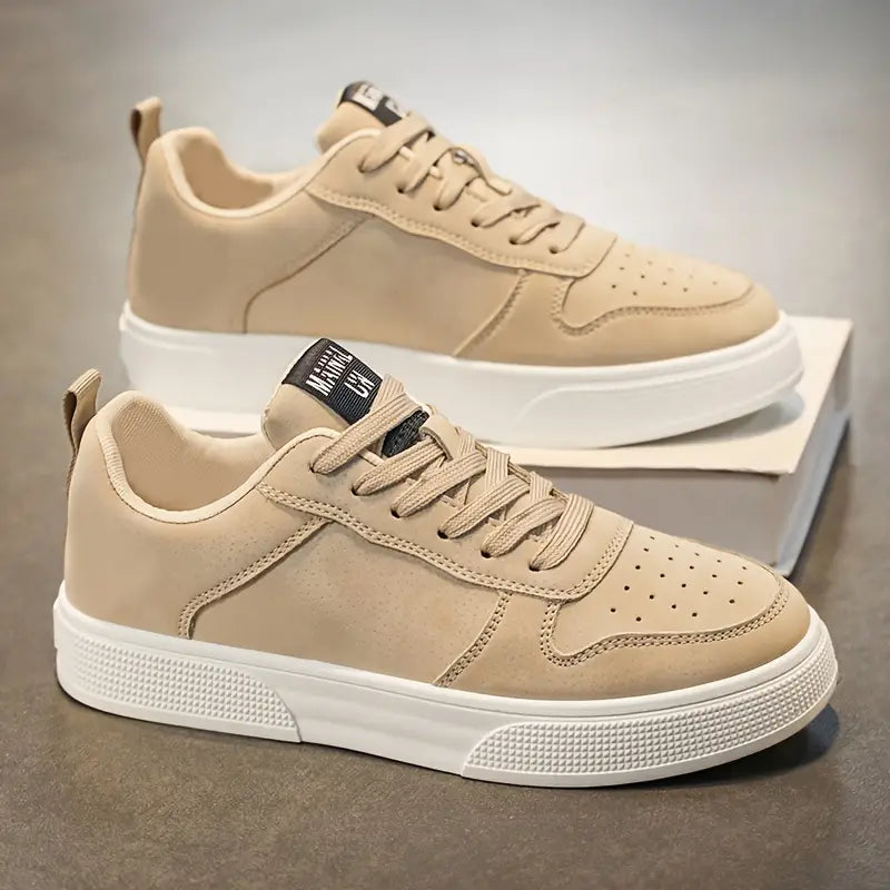 Men's Leather Low Top Sneakers Casual Shoes
