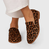 Women’s Suede Leopard-Print Slip-On Loafers