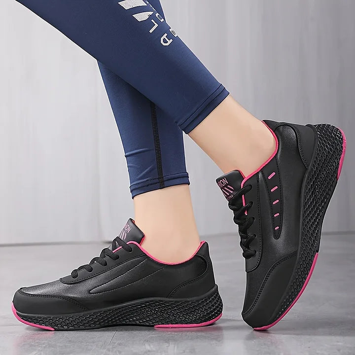 Women's Lightweight Leather Running Sneakers