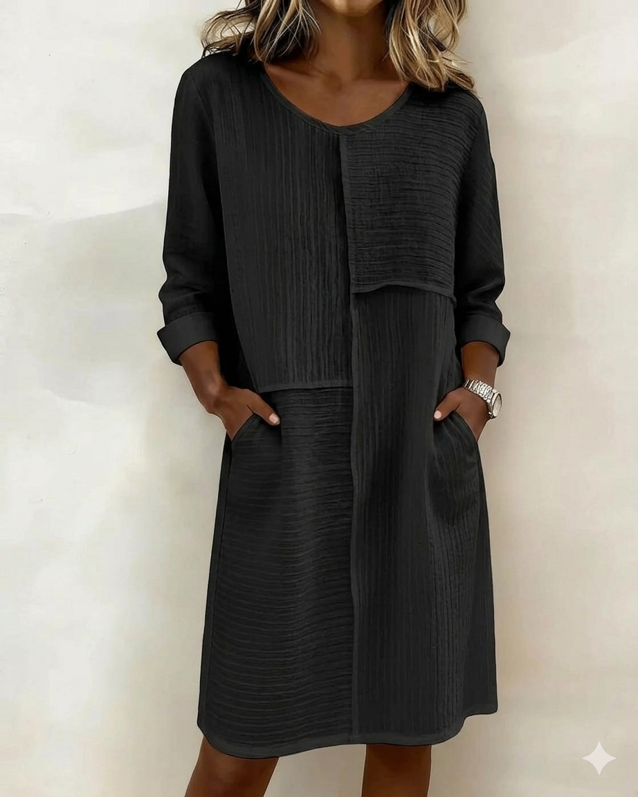 Women's Linen Blend Shift Dress Tunic