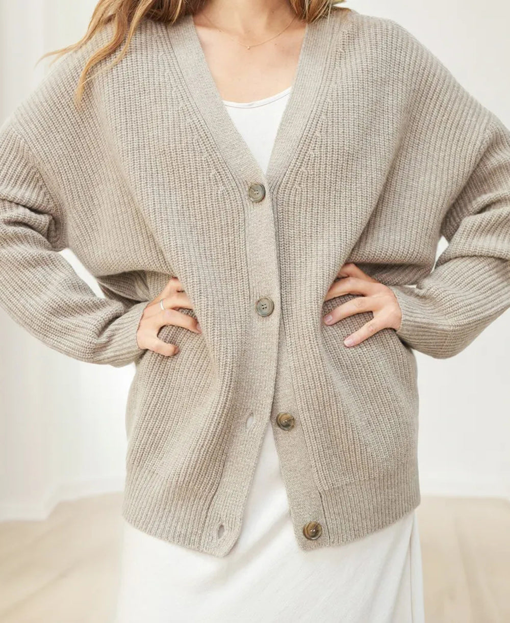 Women's Oversized Knit Button Cardigan Sweater