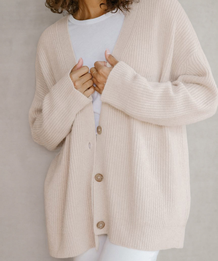Women's Oversized Knit Button Cardigan Sweater