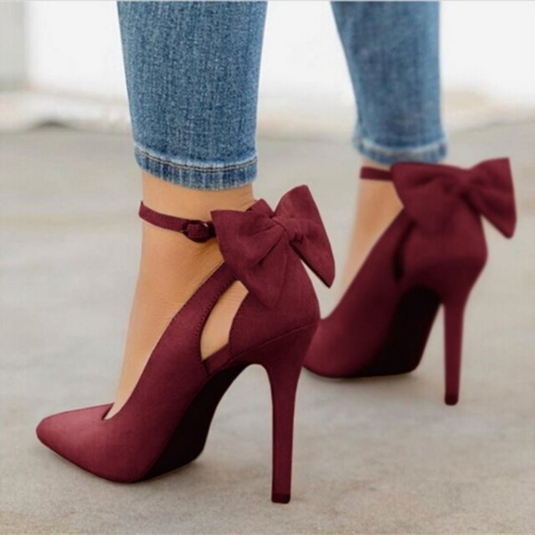 Women's Suede Stiletto Heels Ankle Strap Wedding Party Court Shoes