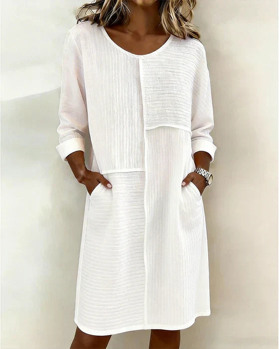 Women's Linen Blend Shift Dress Tunic