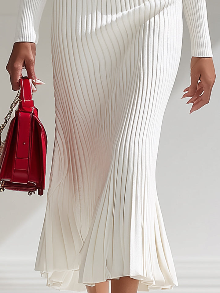 Women’s Wool-Blend Collared Belted Maxi Dress